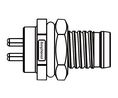 Circular Connector, M8, Plug, Straight, Poles - 4, PCB Terminal, Panel Mount